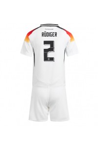 Duitsland Antonio Rudiger #2 Babytruitje Thuis tenue Kind EK 2024 Korte Mouw (+ Korte broeken)